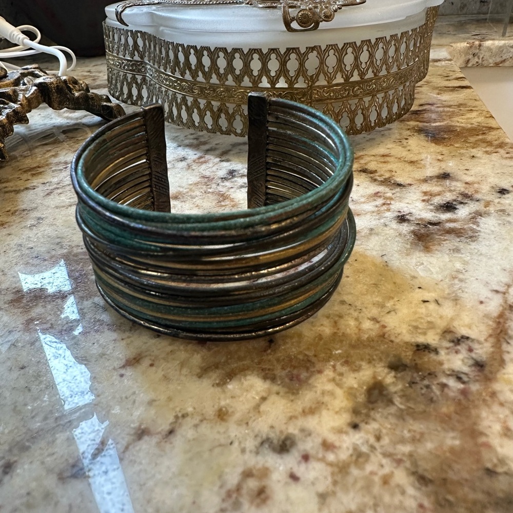 Silver and Turquoise Bangle Bracelet